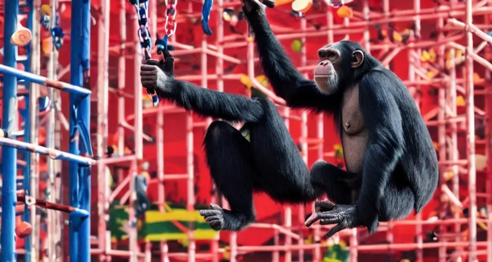 chimpanzee on the ninja warrior course Stable Diffusion OpenArt