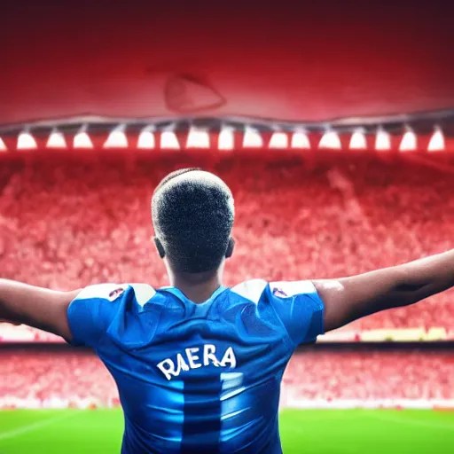 close up profile photo of an arsenal fan right after Stable Diffusion