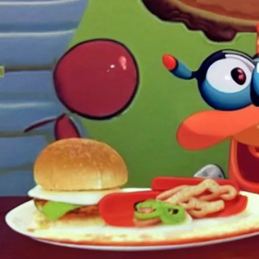 mr. krabs eating a krabby patty Stable Diffusion OpenArt