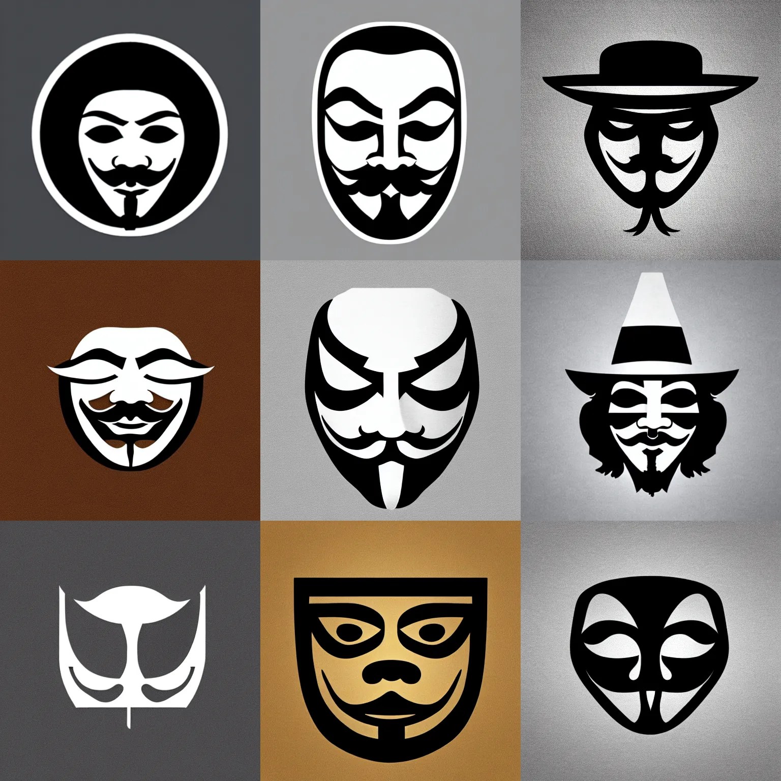 minimal guy fawkes anonymous mask logo by karl Stable Diffusion OpenArt