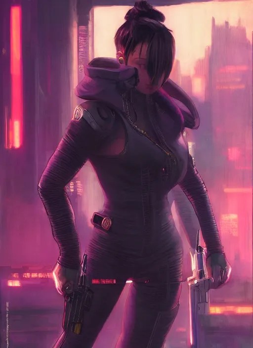 Chun Li. Cyberpunk assassin in tactical gear. blade Stable Diffusion