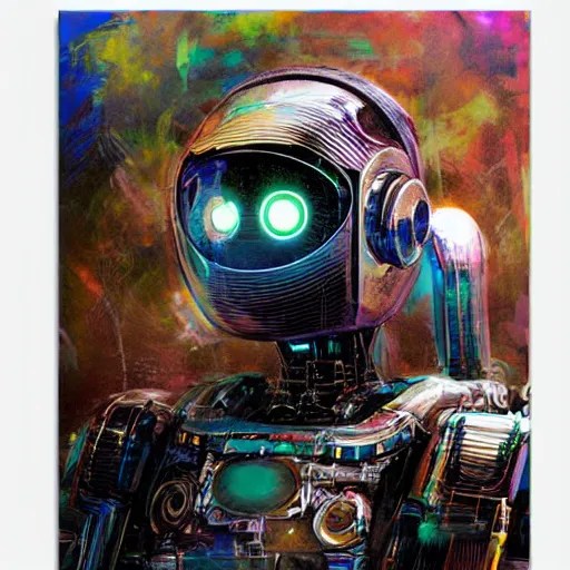a simple concept art portrait of a robot. an award Stable Diffusion