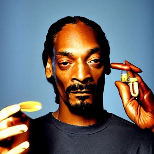 Snoop Dogg holding a lightbulb for a 1990s tv Stable Diffusion