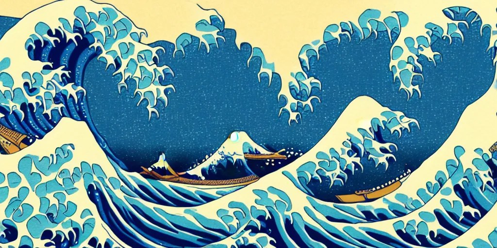 The Great Wave off Kanagawa by GMUNK, PiSlices and Stable Diffusion