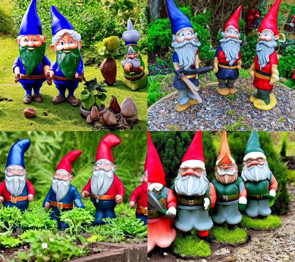 Garden gnomes preparing for war. Stable Diffusion OpenArt