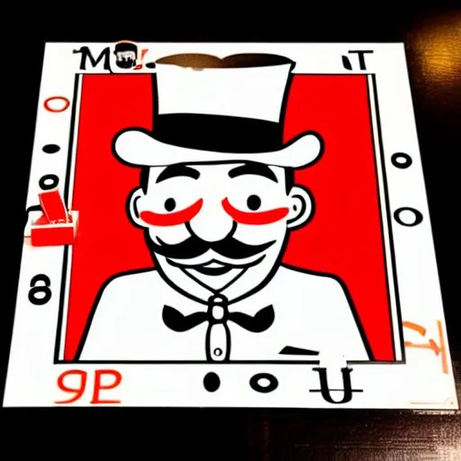 the pringle's logo as the monopoly man, caricature, Stable Diffusion