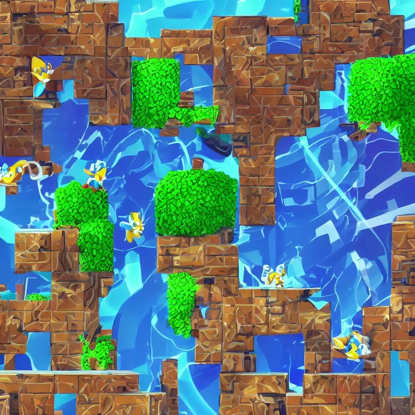 Marble Zone from the Sonic the Hegdehog 1 Stable Diffusion