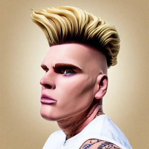 vanilla ice but his hair is made out of swirly ice Stable Diffusion