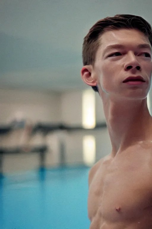 close up still shot of jacob lofland standing on the | Stable Diffusion