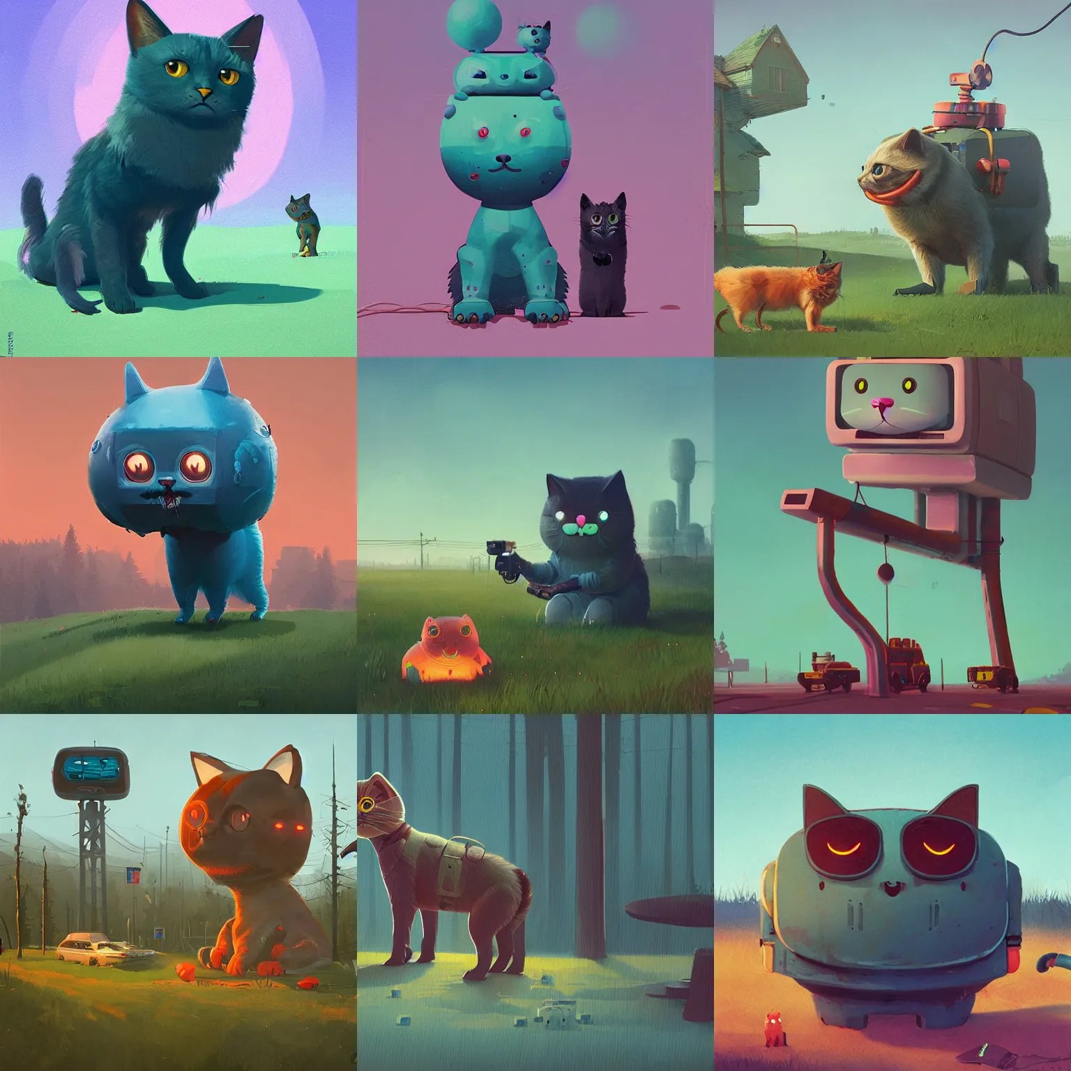 cute simon by stalenhag cat Stable Diffusion OpenArt