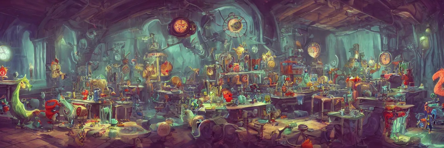 4K concept art of a wizards laboratory, digital art by Stable Diffusion