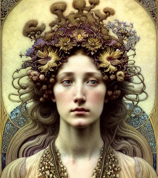 beautiful young flower queen detailed realistic Stable Diffusion