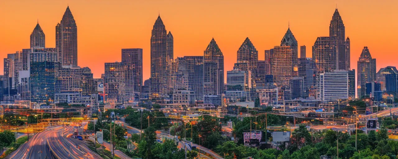 atlanta city hovering in the sun Stable Diffusion OpenArt