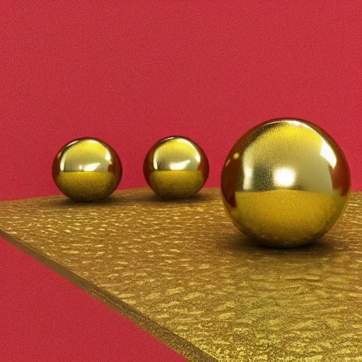 gold spheres on a red cube Stable Diffusion OpenArt
