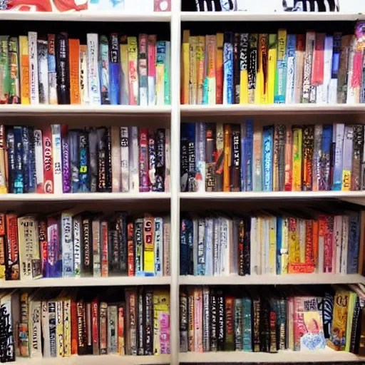 photo of my manga collection bookshelf Stable Diffusion OpenArt