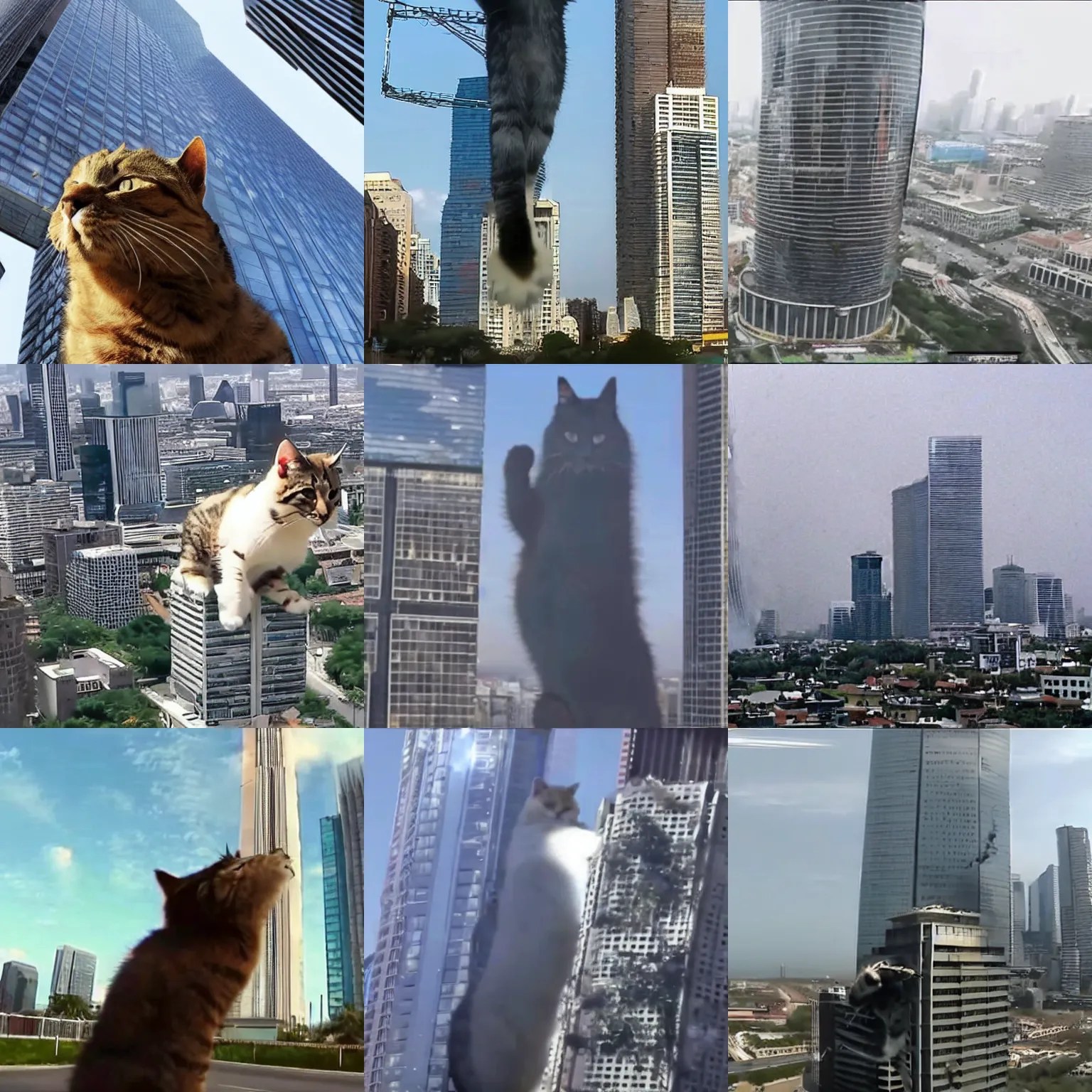 still of a curious giant massive cat tipping over a Stable Diffusion