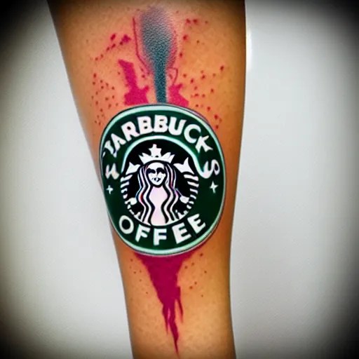starbucks siren logo, new school pinup tattoo design, Stable