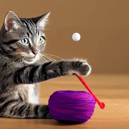 cat playing with a yarn ball, animated Stable Diffusion OpenArt