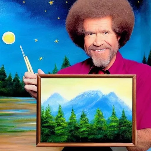 bob ross painting the universe Stable Diffusion