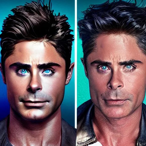 zac efron, john stamos and rob lowe, police photo mug, Stable Diffusion OpenArt