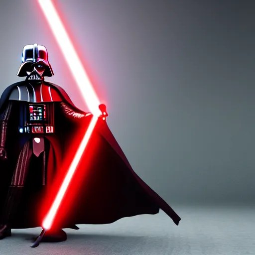 Darth Vader with a red lightsaber, realistic, 4K, full Stable
