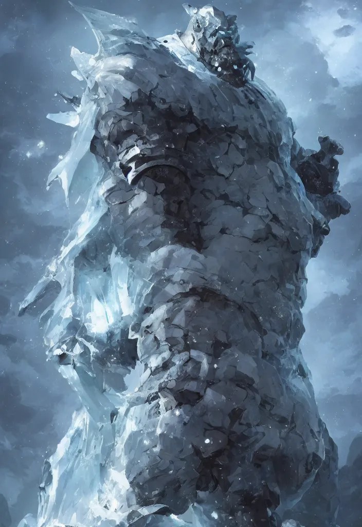 an ice giant made of ice and crystal from dungeon and Stable Diffusion