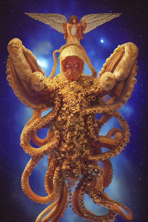 biblical octopus angel wearing a spacesuit, second Stable Diffusion