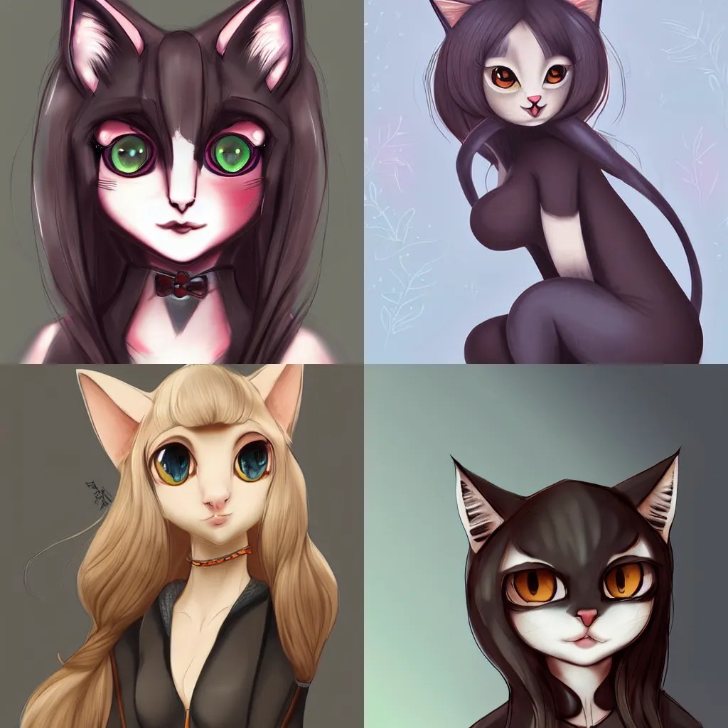 Stunningly Beautiful Female Anthropomorphic Cat Stable Diffusion My