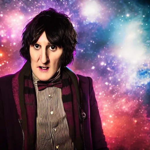 Doctor Who played by Noel Fielding, cinematic photo, Stable Diffusion