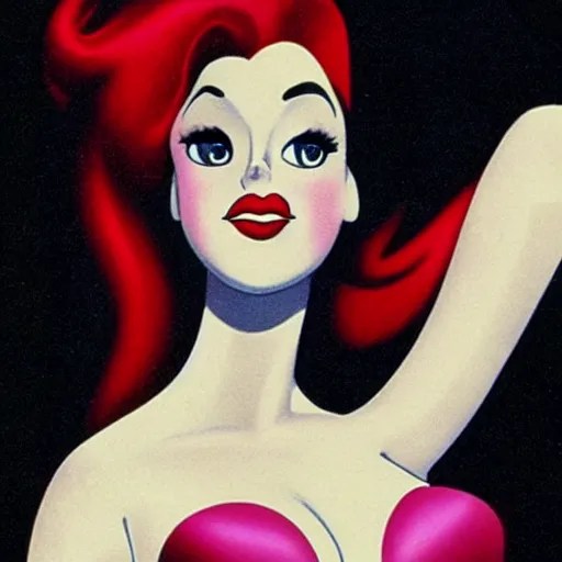 film still, jessica Rabbit, from a 1988 movie Stable Diffusion