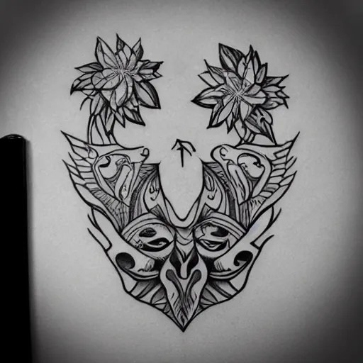 tattoo stencil, artesobscurae, instagram, pinterest, Stable Diffusion