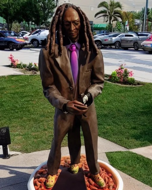 sculpture of snoop dogg made of hotdogs Stable Diffusion OpenArt