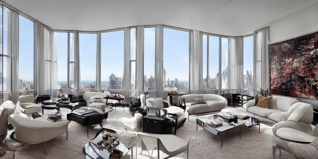new york apartment at billionaires row designed by Stable Diffusion