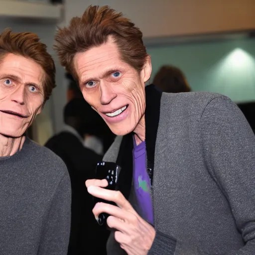 Willem Dafoe and Jerma taking a selfie together, Stable Diffusion