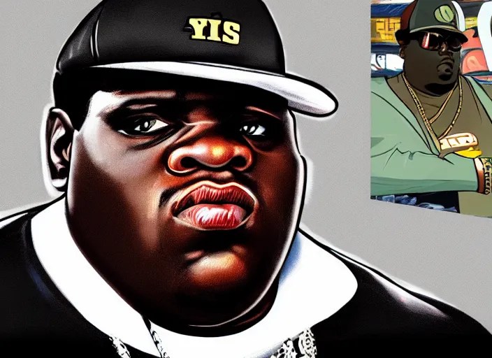 biggie smalls on gta cover design, game art Stable Diffusion OpenArt