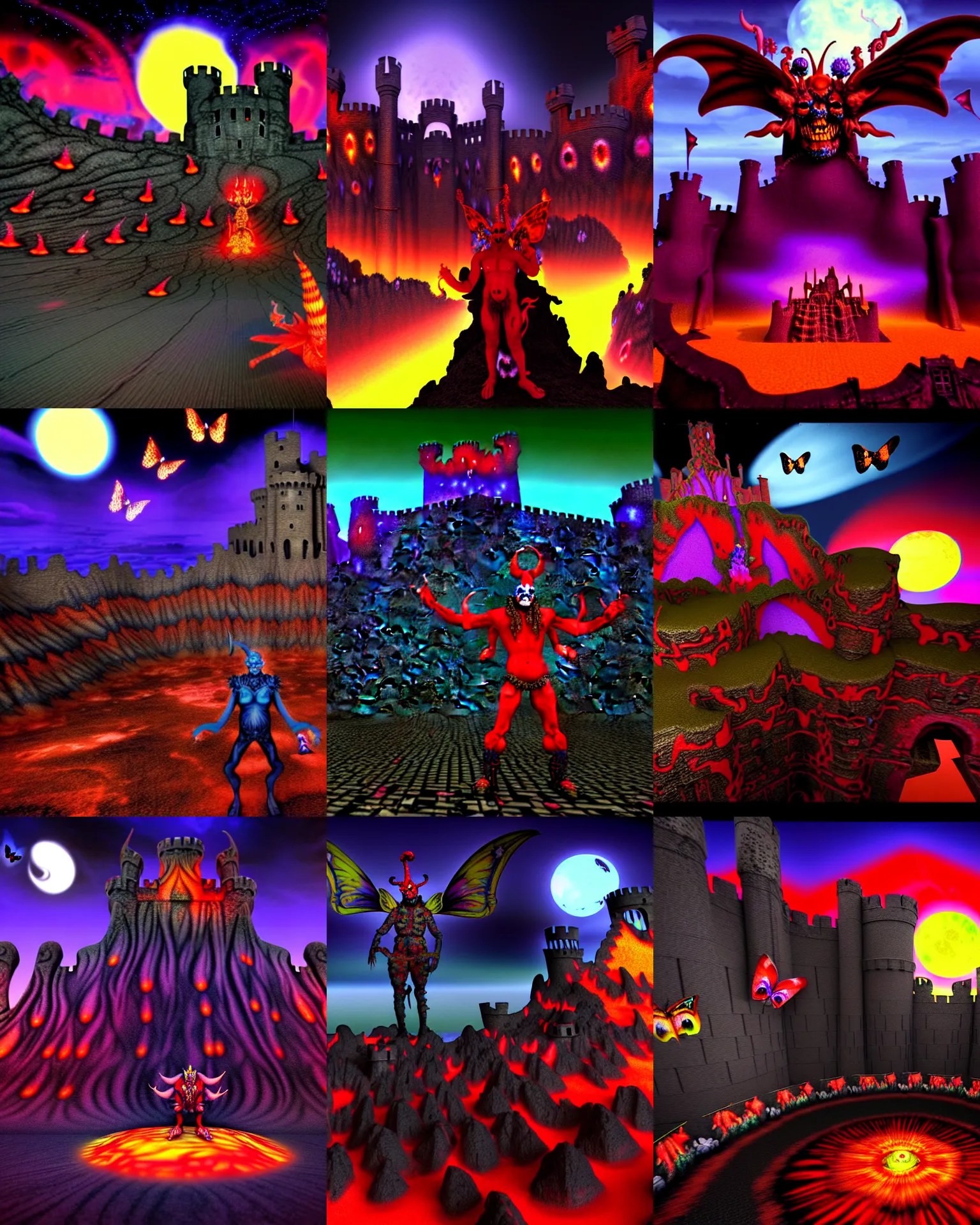 early 3 d cgi render of hell baron demon jester Stable Diffusion