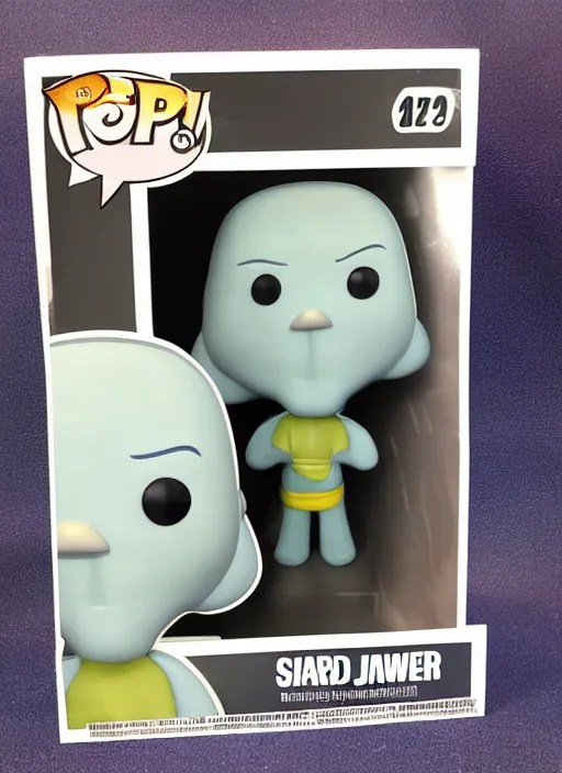 funko pop figure of handsome squidward, chiseled jaw, Stable