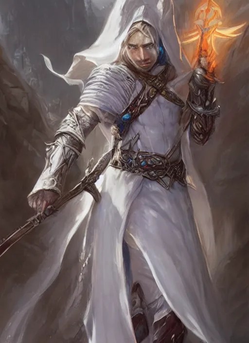 white cloak, ultra detailed fantasy, dndbeyond, Stable Diffusion