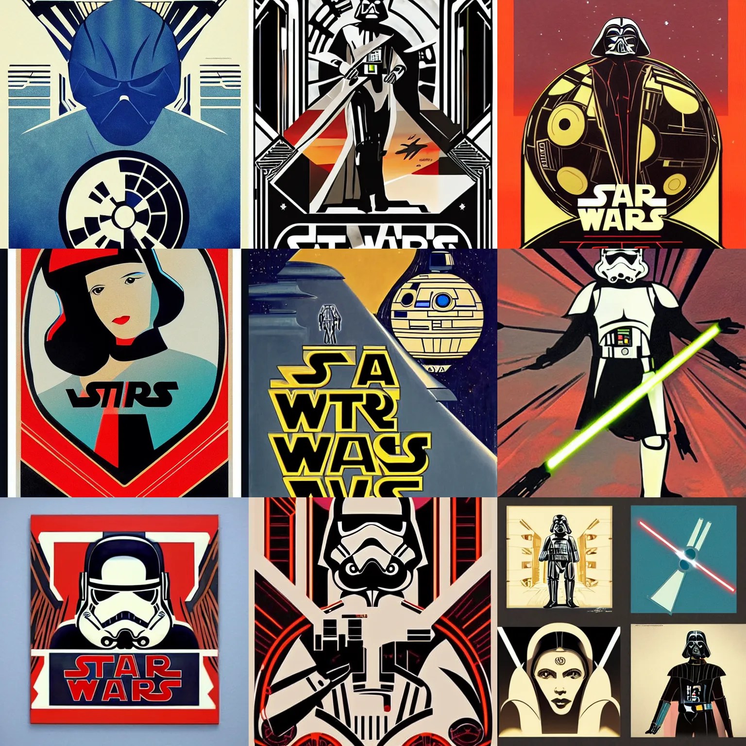 Star Wars, art deco, Stable Diffusion
