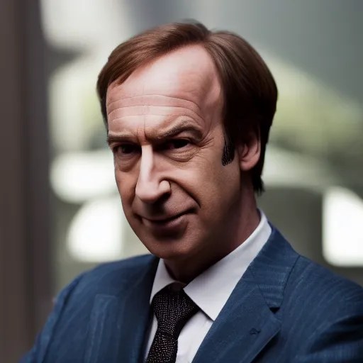 a medium shot photo of saul goodman extremely happy to Stable