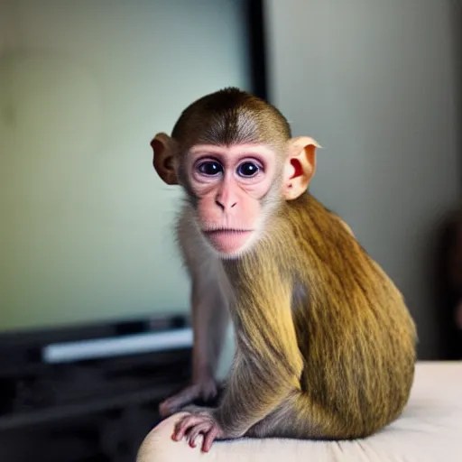 monkey tilting his head watching tv Stable Diffusion OpenArt