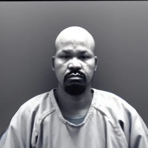 inmate with chicken head, mugshot in a police station Stable Diffusion