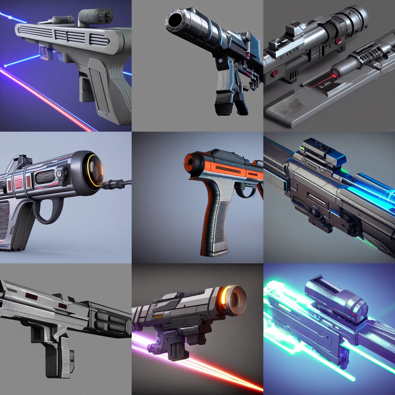 futuristic laser gun detailed full prop concept Stable Diffusion