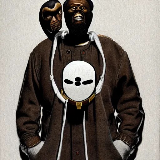 beautiful lifelike painting of mf doom his pot Stable