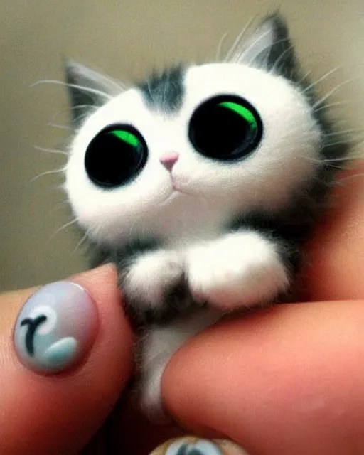 a tiny soft kitten by studio ghibli, googly eyes, Stable Diffusion