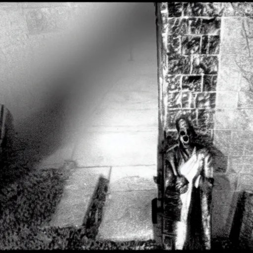 cctv security cam grainy black and white footage of Stable Diffusion