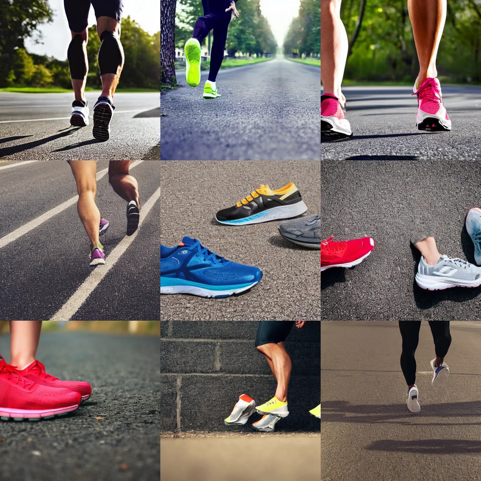 a pair of running shoes jogging by themselves, award Stable Diffusion