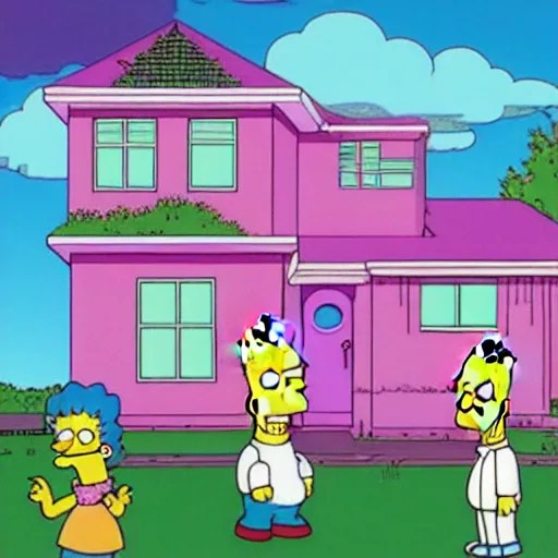 the simpsons house in vaporwave style Stable Diffusion OpenArt