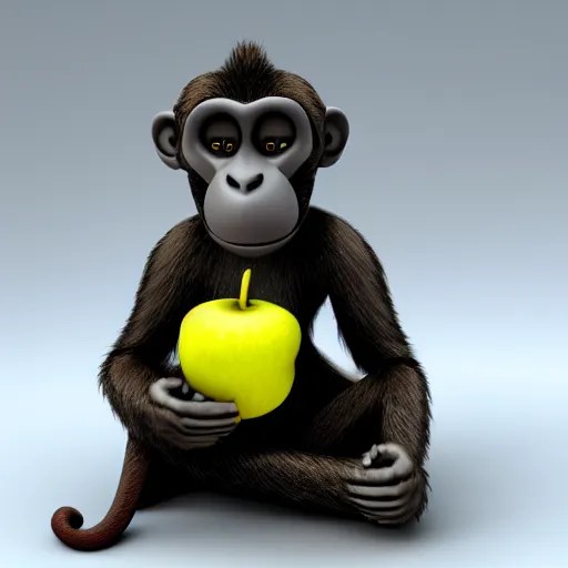 monkey made out of fruit, 3D render Stable Diffusion OpenArt