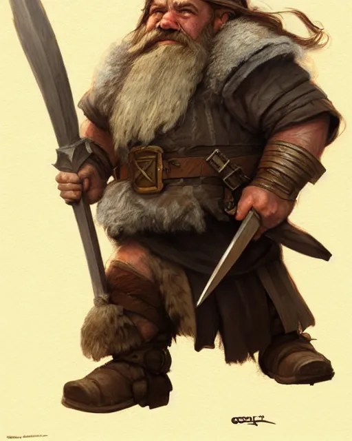 gimli dwarf fighter pencil sketch, realistic Stable Diffusion